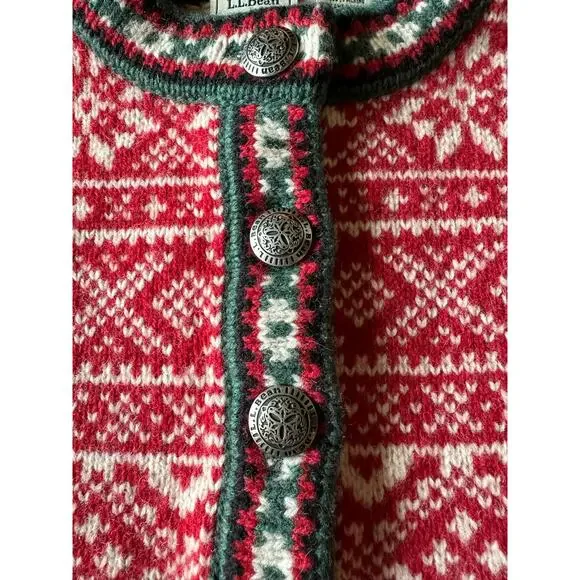 L.L. Bean Women's Vtg Merino Lambswool Snowflake Sweater Size Small - Picture 3 of 7